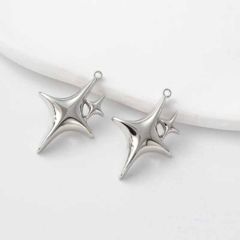 10pcs Silver Color Star Moon Cross Zinc Alloy Pendant For DIY Handmade Necklace Bracelet  Jewelry Making
