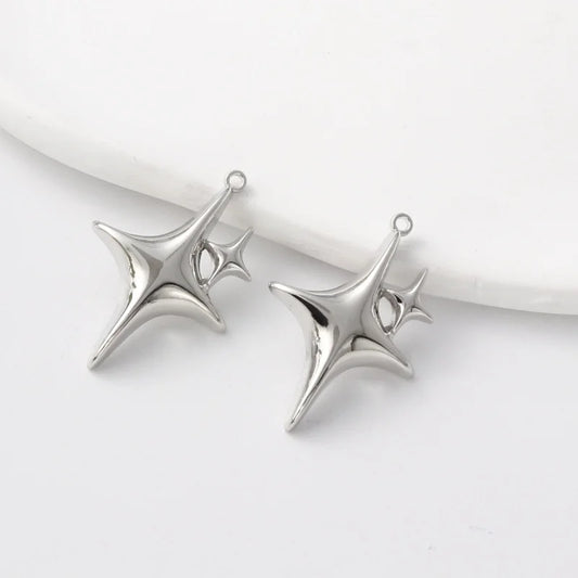 10pcs Silver Color Star Moon Cross Zinc Alloy Pendant For DIY Handmade Necklace Bracelet  Jewelry Making