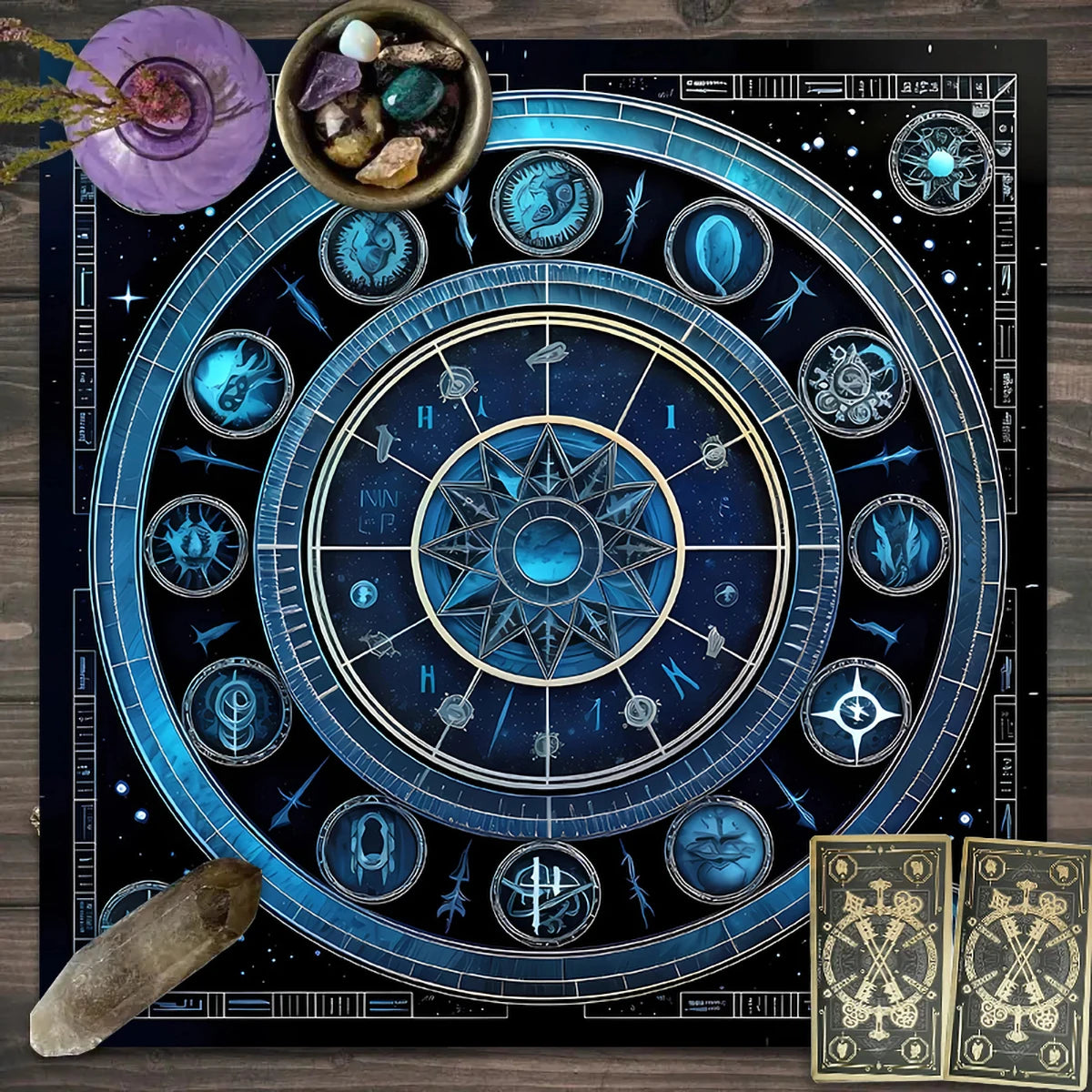 1pc Tarot card tablecloth, mysterious rune astrology altar cloth, witchcraft cabin decoration tablecloth, card game tablecloth