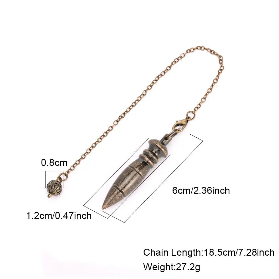 Cone 100% Copper Brass Metal Pendant Pendulum for Divination Dowsing Reiki Healing Egyptian Isis Pendulos Professional  A001