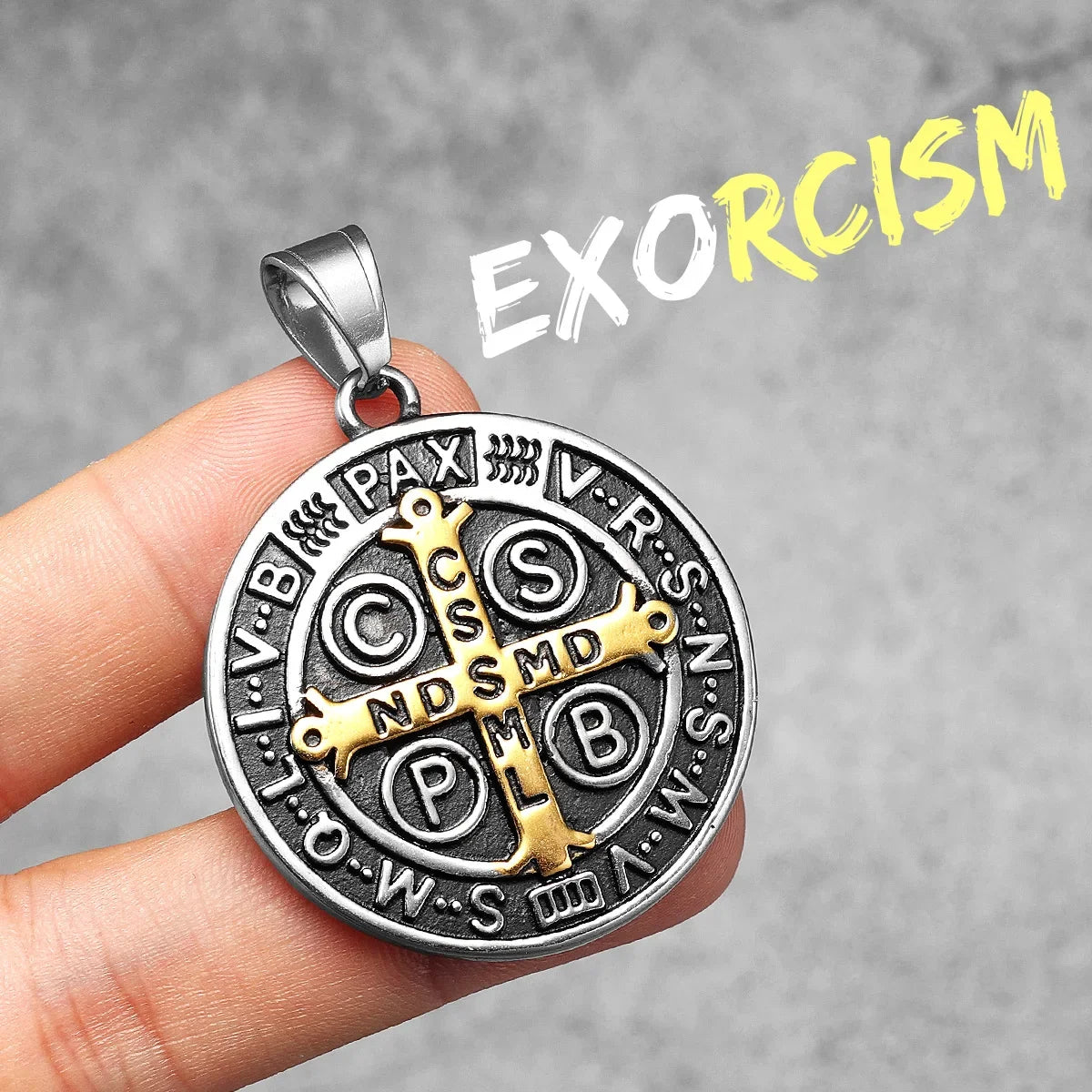 St.Benedict Exorcism Powerful Amulet Men Necklaces Stainless Steel Pendant Chain Women Jewelry Vintage Halloween Gifts Wholesale