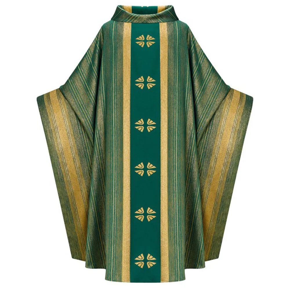 Unisex Church Vestments Priest Clergy Chasuble Catholic Mass Halloween Costume Robe Chasuble Priest Vintage Baggy Robe Gown Cape
