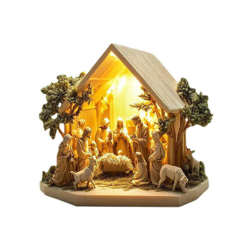 NEW Nativity Centerpiece 2D Acrylic Jesus Birth Scene for Tabletop Decor Elegant Holiday Party Ornament, Gift for Home & Office