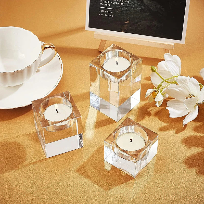 Holders Crystal Glass Candlestick Creative Dining Home Wedding Table Decorations Party Ornaments Desktop Modern Romantic Candle