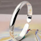 999 Sterling Silver Cuff Polishing Retro Bracelet Bangles For Women Party Wedding Jewelry Accessories Argent 925