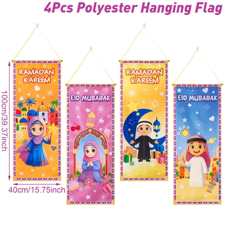 Ramadan Kareem Hanging Flag Ramadan Decoration 2026 For Home Eid Mubarak Ramadan Kareem Islamic Muslim Party Eid Al Adha Gifts