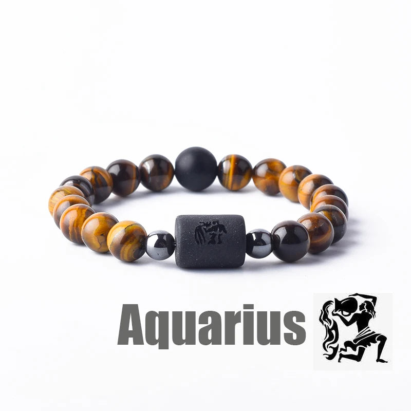 Zodiac Sign Bracelet Homme 12 Constellation Bangles Men Gemini Virgo Leo Libra Bracelet Women Friendship Gift Bracelet on Hand