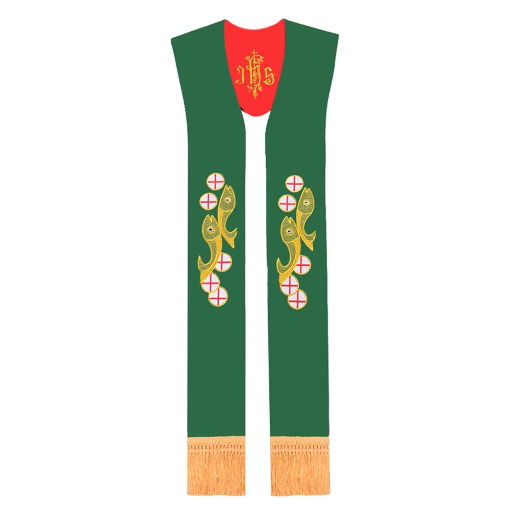 Priest Stole Clergy Costume Soutane Reversible Double Side Embroidery Church Scarf