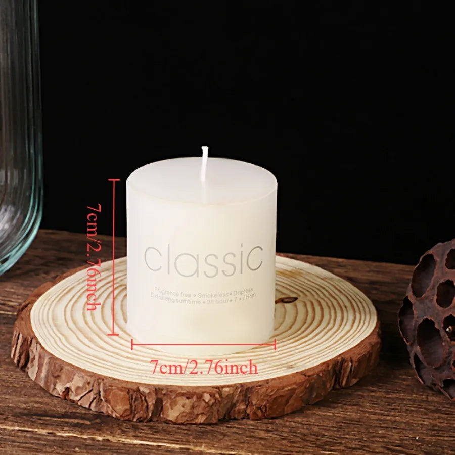 1pc white candle home emergency candle, white pillar wax, smokeless and odorless, for home lighting, church lighting candles