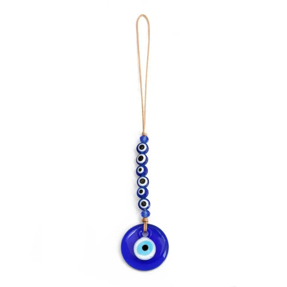 Demon Eye Lucky Charm Car Ornaments Protection Tassel Crystals Feng Shui Car Decor Turkish Blue Eye Retro Glass Pendant Gifts