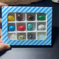 EG2 12Pcs Mini Natural Stone Egg Set, Small Polished Egg Shaped Stone for Meditation Stress Relief Palm Desk Decor Gift