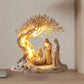 2D Flat Prayer under Moonlight Tree Decoration Religious Theme Popular Culture Inspired Home Office Desk Artwork Gift