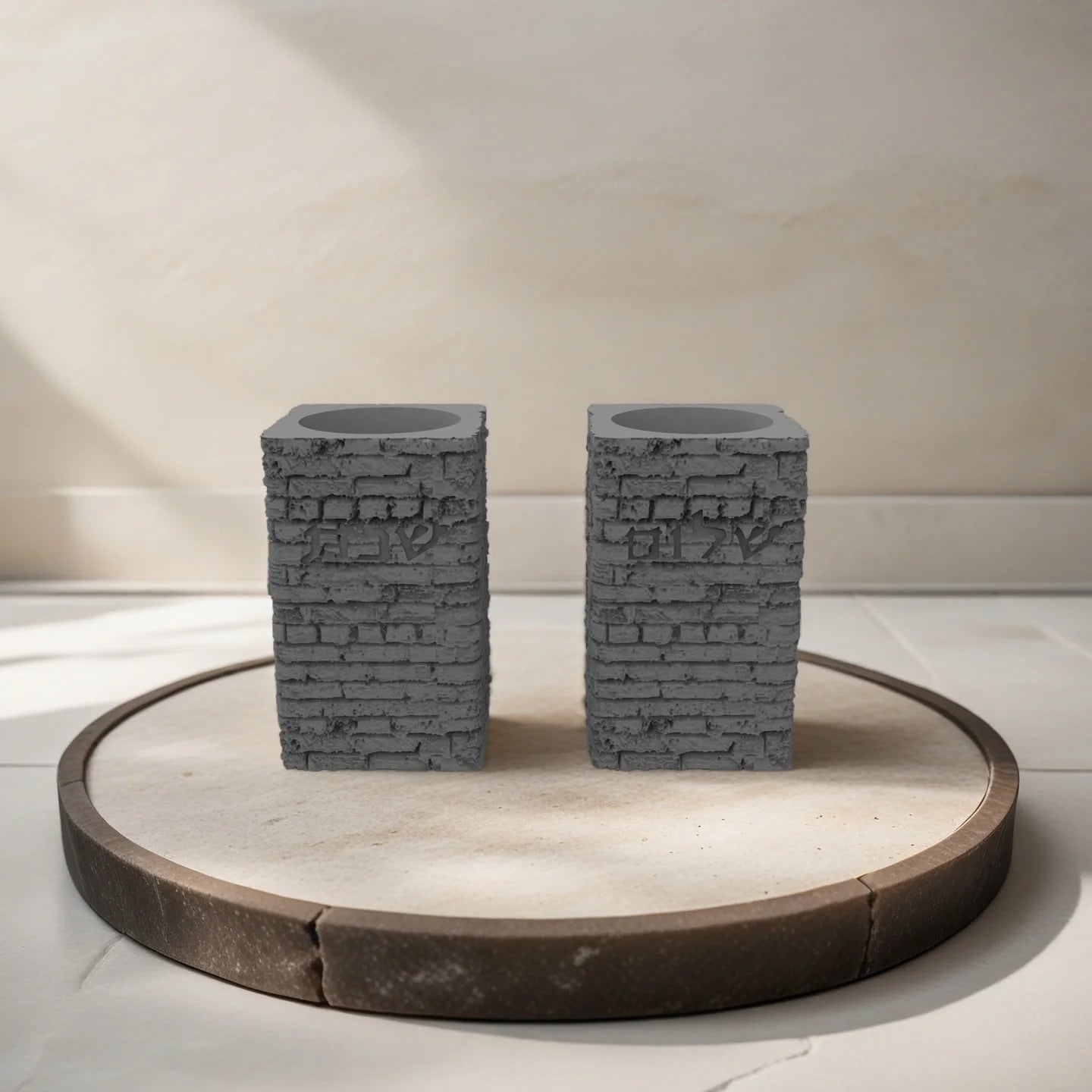 Silicone Mold For Shabbat Candle Holders Set,Handmade Concrete Jewish Tealight Holders | Shabbat Candlesticks Gift Molds