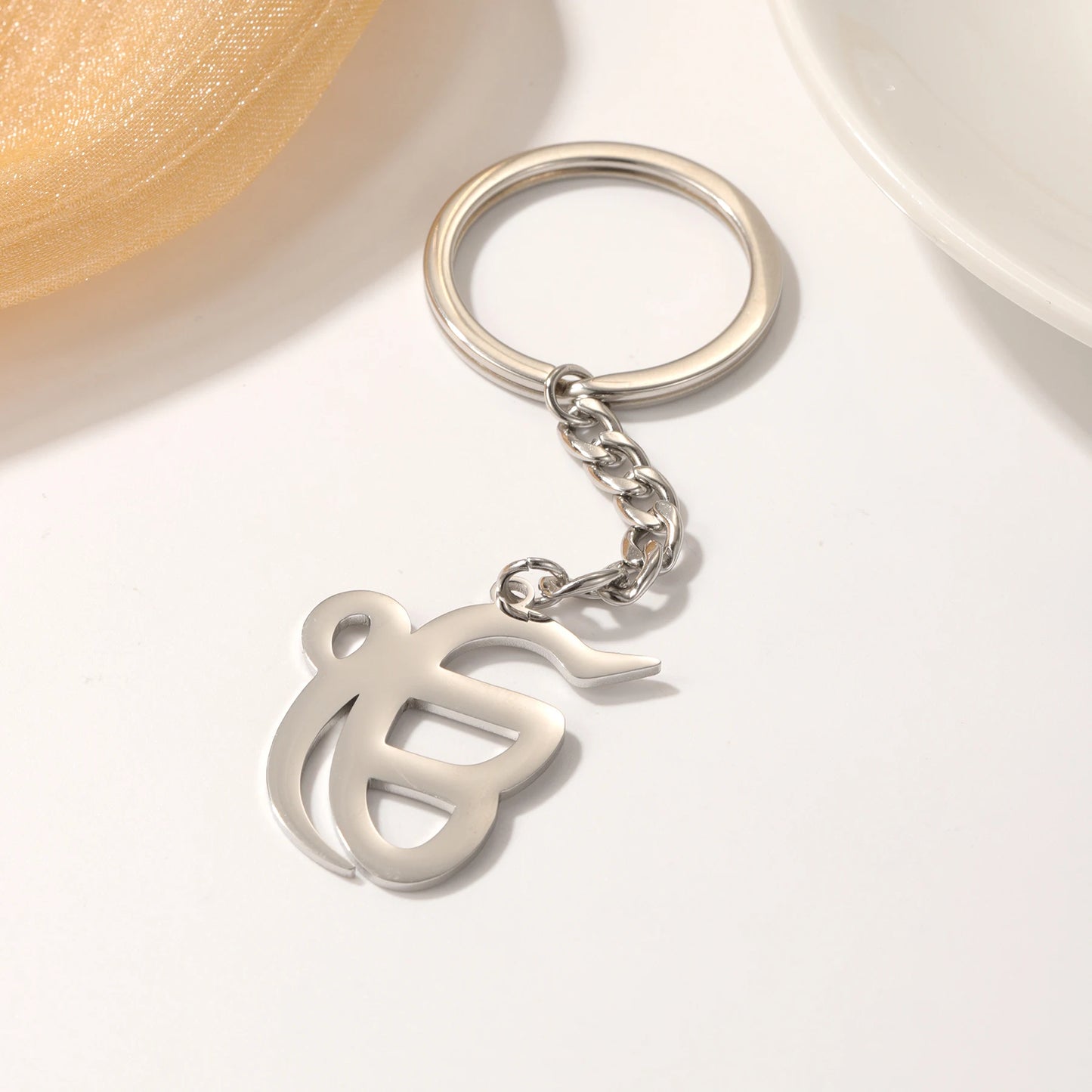 Punjabi Sikh Gold Keychain Pendant Gift 18K Stainless Steel Believer Faith Master Unique Symbol Religious Jewelry Souvenir