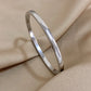 Fashion Smooth Stainless Steel Cuff Bangles Bracelets for Women Men New 4mm Gold Plated Stackable Waterproof Charm Jewelry