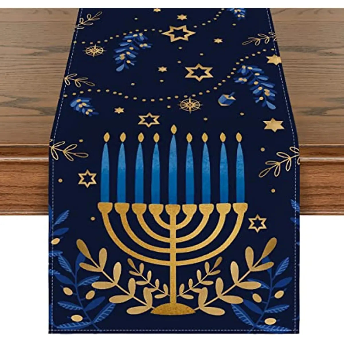 Hanukkah Menorah Table Runners Star of David  Jewish Holiday Fireplace Kitchen Dining Room Home Decor