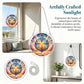 Stained Glass Cross with Flowers Acrylic Puzzle Suncatcher, 18cm/20cm Round Window Hanging