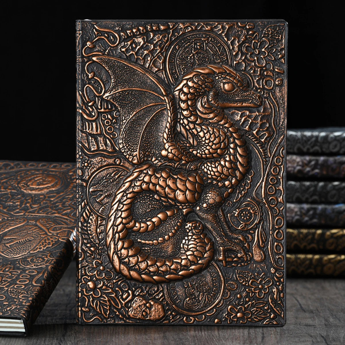 Vintage Dragon Relief Notebook A5/100 Sheets, Suitable For Planning, Scheduling, Journaling, Meeting Notes, Inspiration, Creativ