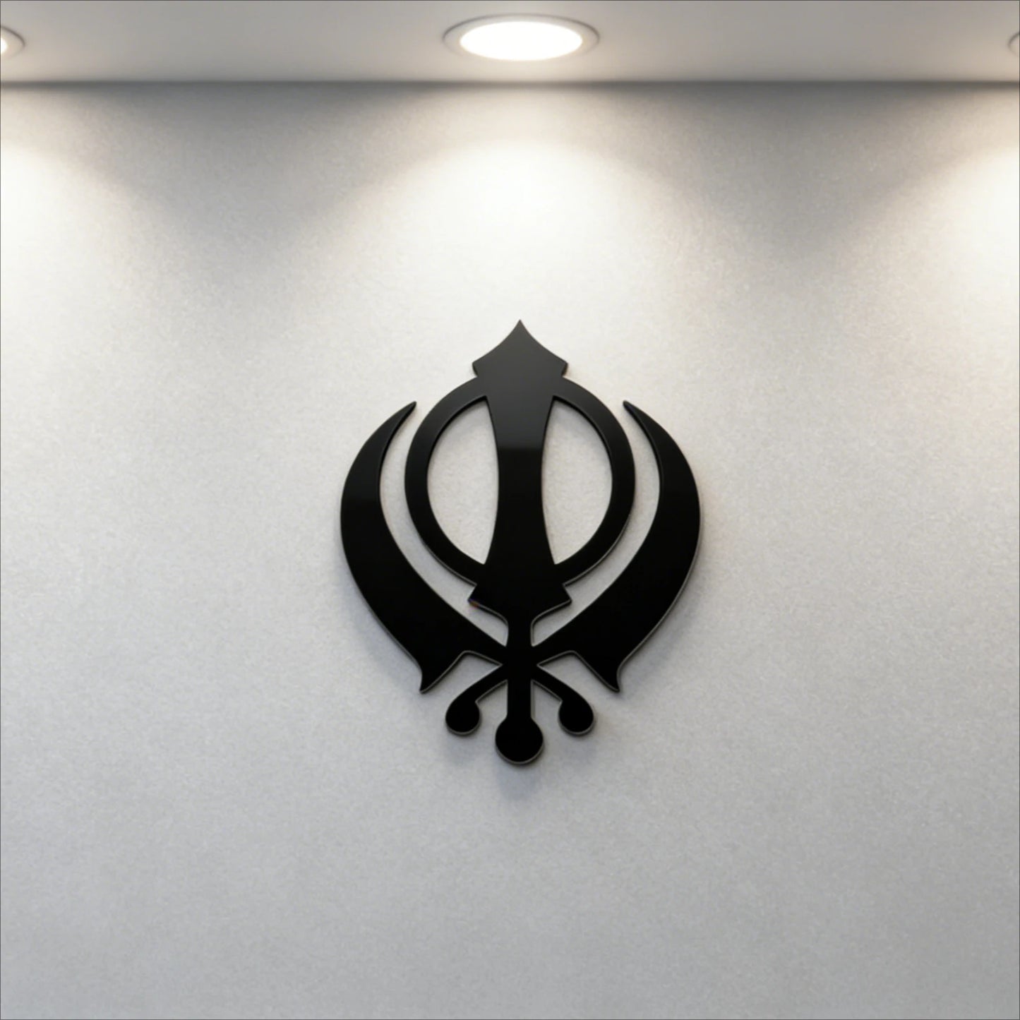 Khanda Icon Acrylic Sign Double Sword Design Wall Art Home Decor Self Adhesive Door