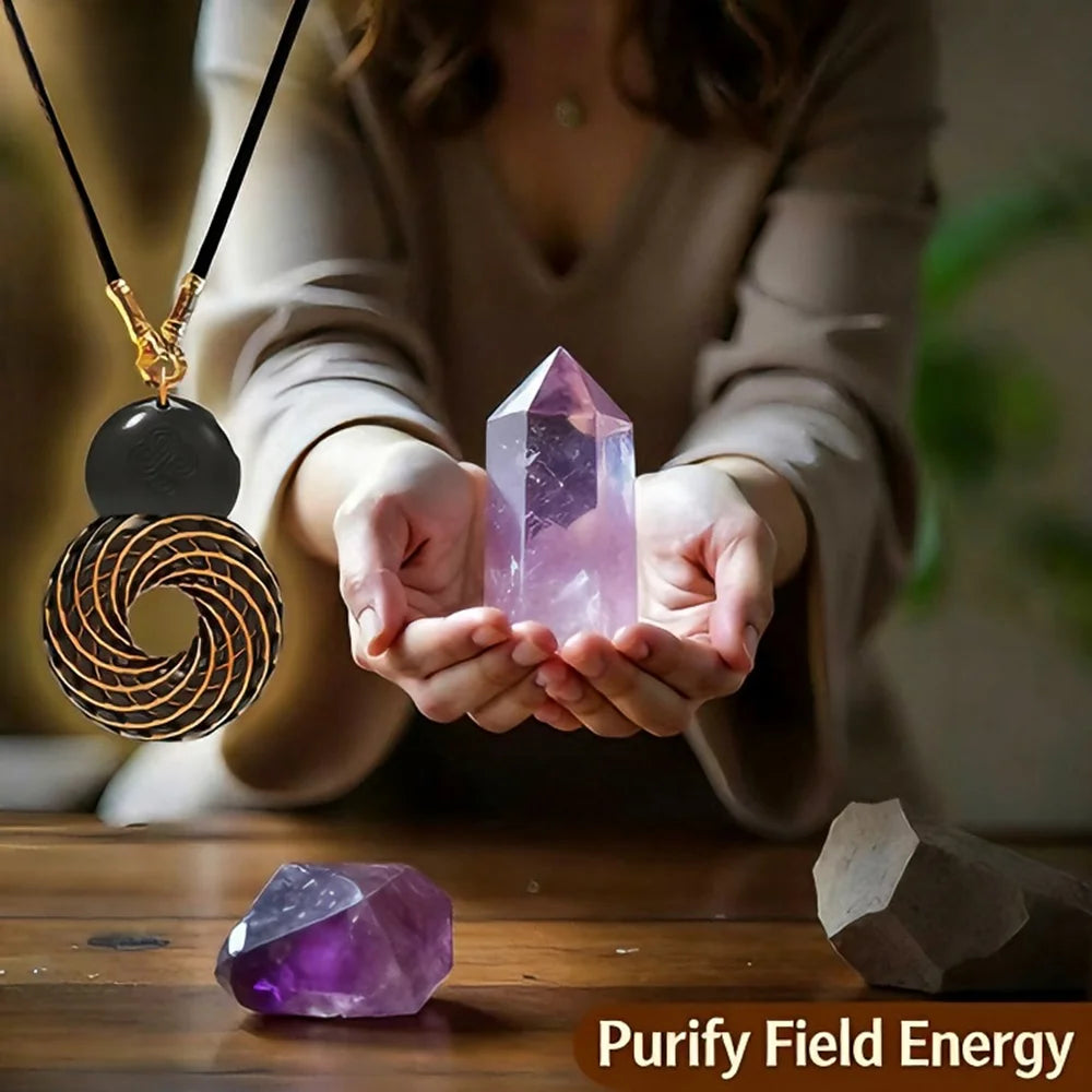 Rodin Coil Vortex PEMF Therapy Torus Healing Magic Stone with Adjustable Cord for Meditation Chakra Balancing Decor Ornament