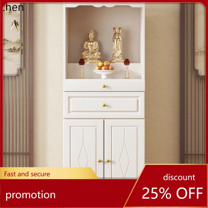 HXL Modern Style Cabinet Household Living Room Buddha Statue Standing Cabinet God of Wealth Bodhisattva Offering Table Offering