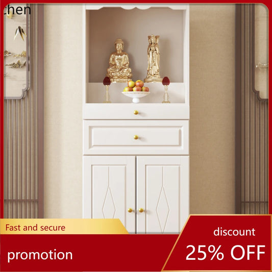 HXL Modern Style Cabinet Household Living Room Buddha Statue Standing Cabinet God of Wealth Bodhisattva Offering Table Offering