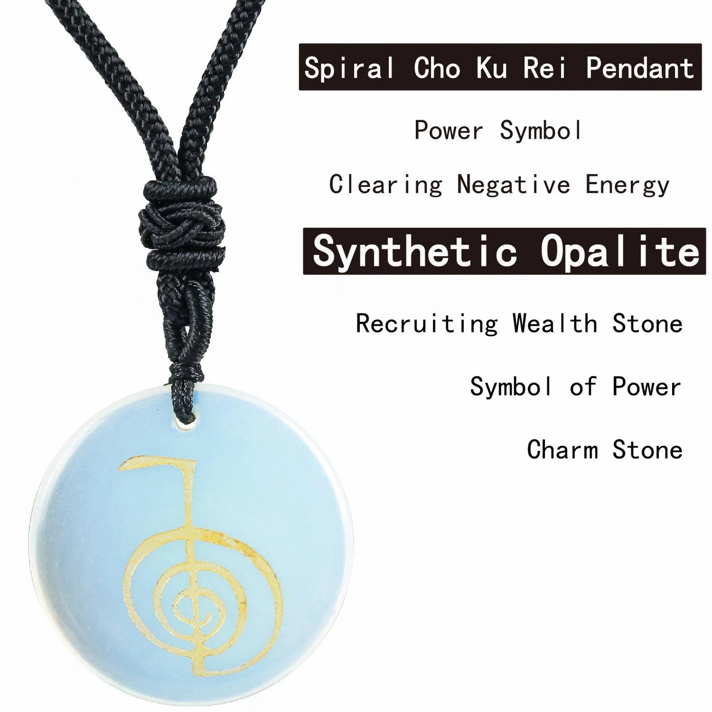 Hot Natural Crystal Quartz Cho Ku Rei Reiki Energy Symbol Pendant Ancient Spiritual Healing Necklaces Pendants Women Man Jewelry
