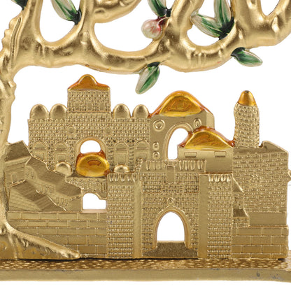 Aluminum Alloy Luxurious Jerusalem Holder 9 Branch Jewish Gold Menorah Holder Candelabra Hanukkah Candlestick
