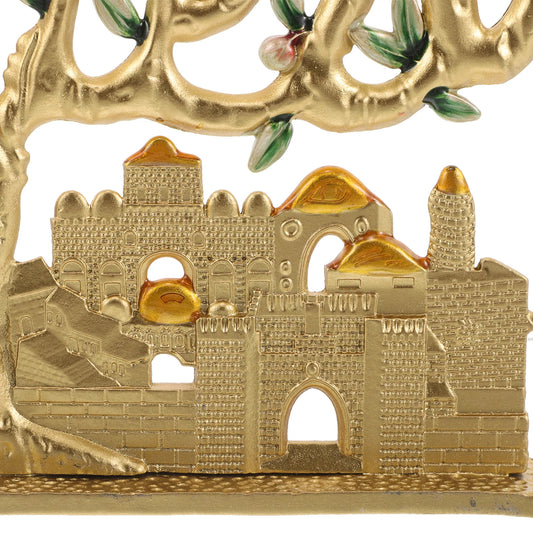 Aluminum Alloy Luxurious Jerusalem Holder 9 Branch Jewish Gold Menorah Holder Candelabra Hanukkah Candlestick