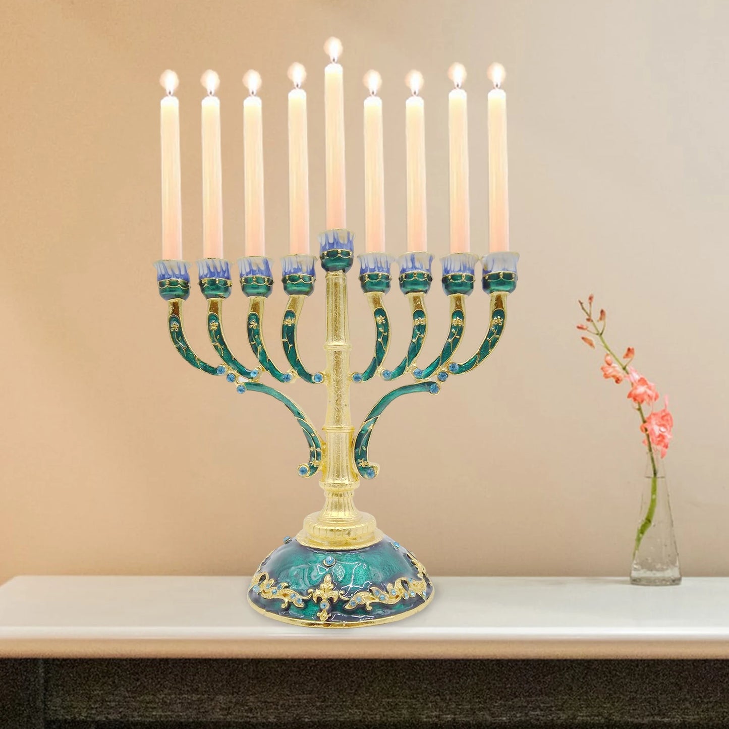 Hanukkah Star Menorah David Candelabra Candle Candlestick Holder Hand Paited Home Decoration Party Festival Candleholder Gifts