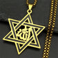 Hebrew Star of David Pendant Necklace for Women Men Stainless Steel Gold Silver Color Jewish Bless Male Chain Jewelry