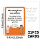 21pcs Vibrant Islamic Common Expressions Phrase Stationery Flashcards,Ramadan&Eid Gifts,Religious Educational Tool Learning Card