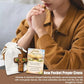 Portable Wooden Prayer Cross Pocket Card with Bag for Easter Christmas Token, Small Pocket Prayer Cross with Card Church Favors