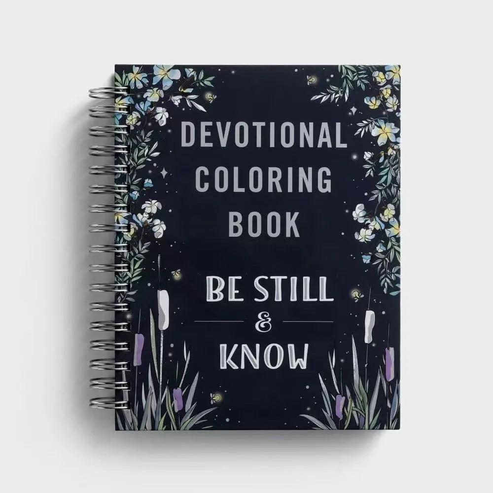 Devotional Coloring Book Be Still & Know English Spiral Bound Bible Inspired Faith Mindfulness Stress Relief Coloring Guide Book