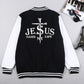 Jesus Saved My Life Letter Graphic Men'S Jackets Preppy Style Baseball Uniforms Casual S-5Xl High Street Motion Clothing
