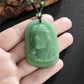 Classic Religious Emerald Green Imitation Jade Jesus Statue Pendant Necklace Men Women Christian Prayer Amulet Jewelry