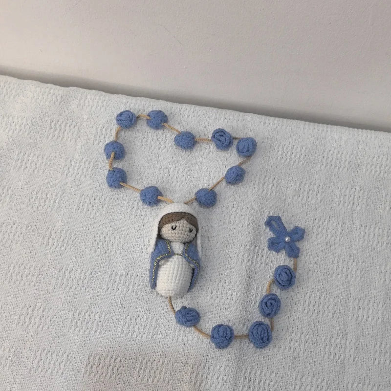 Handmade Christening Baptism wedding engagement Communion birthday Bridal Rosary with Saint Christmas Gift Home Decoration