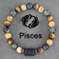 Zodiac Sign Bracelet Homme 12 Constellation Bangles Men Gemini Virgo Leo Libra Bracelet Women Friendship Gift Bracelet on Hand
