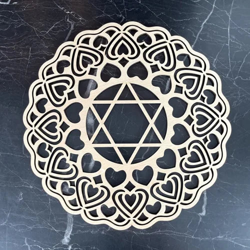 Wooden Flower Of Life Natural Symbol Sacred Geometry Ornaments Home Decoration Chakra Carved Coaster Wood Sign Wall Kitchen DIY