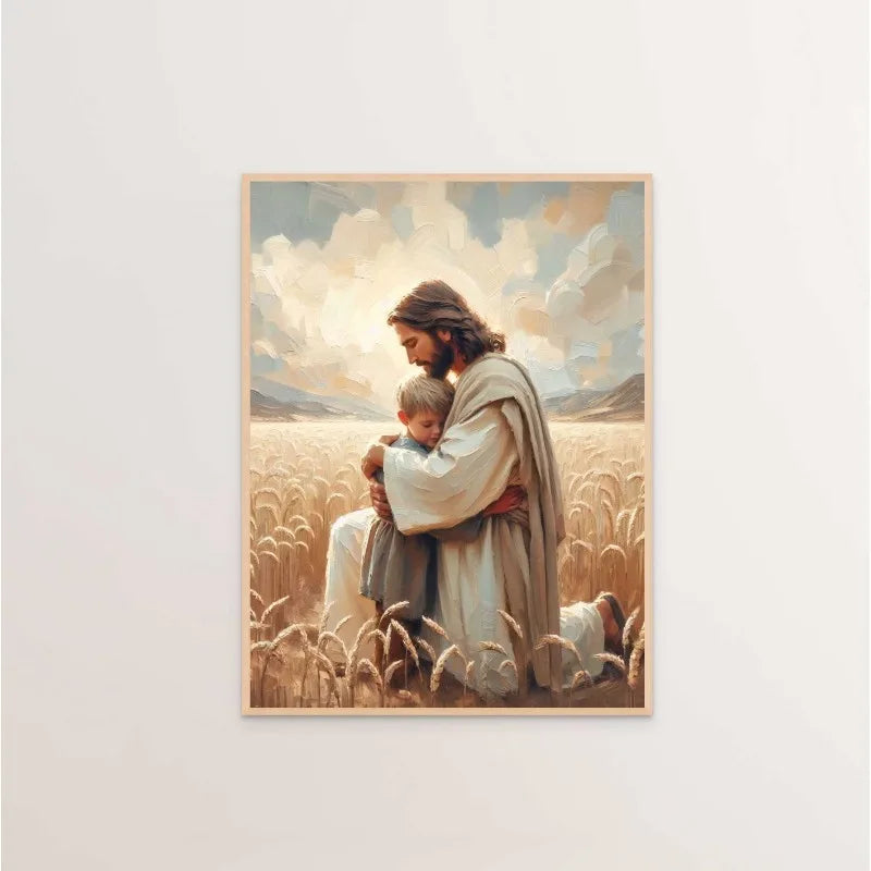Modern Christian Believer Poster Jesus Praying Shepherd Bible Verse Easter Canvas Painting Wall Art for Kids Room Home Decor