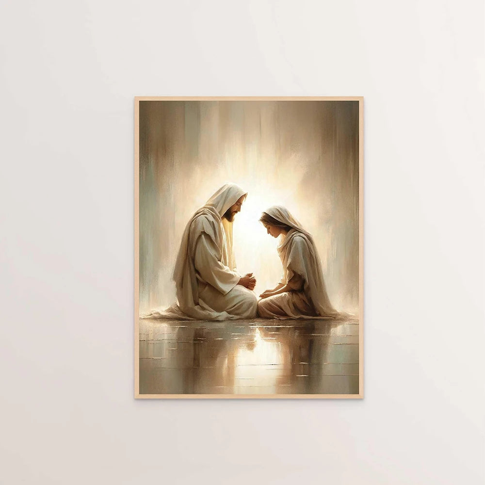 Jesus Christ Canvas Postres Christian Jesus Portrait Wall Art Print Poster I Will Walk with Christ LDS Bible Verse Gift Poster