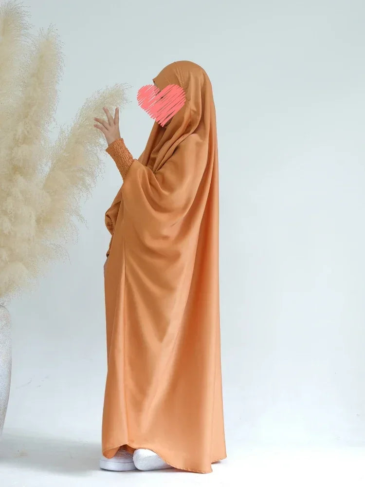 Ramadan Muslim Dress Girls Kids Prayer Garment Hijab Dress Child Hooded Abaya Full Cover Niqab Islam Dubai Eid Robe 2026 Jilbab