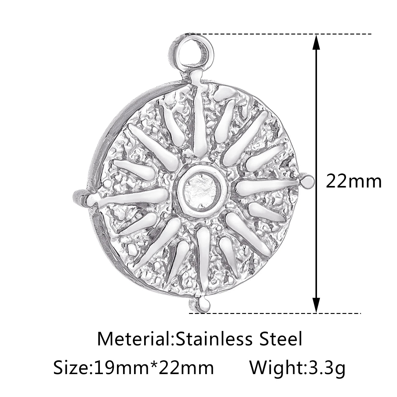 3pcs/Lot Stainless Steel Casting Sunburst Sun Moon Star Charms Pendant For DIY Necklace Bracelet Earrings Jewelry Accessories