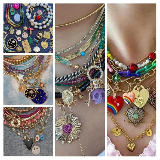 Goth Cross Chrams for Jewelry Making Supplies Golden Angel Charm Stainless Steel Long Chain Dijes Diy Necklace Earring Bracelet