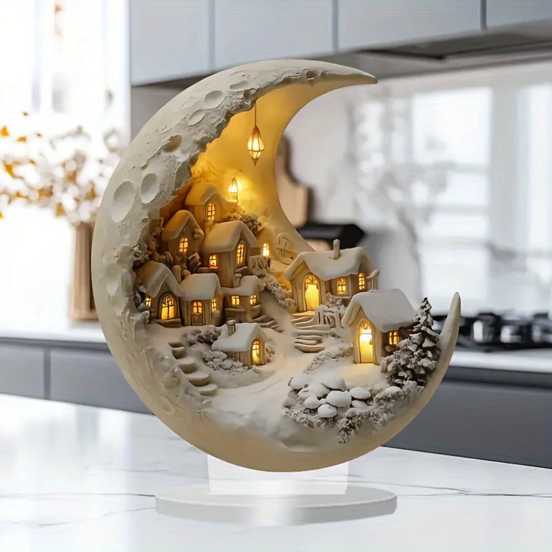 Christmas Xmas Tree Desktop Ornament Moonhouse DIY 2D Decoration Acrylic Merry Christmas Signs Plaque Mother's Day Party Gifts