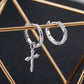 925 Sterling Silver Cross Pendant Asymmetric Hoop Earrings For Women Men Simple Personality New Trend Jewelry Wholesale