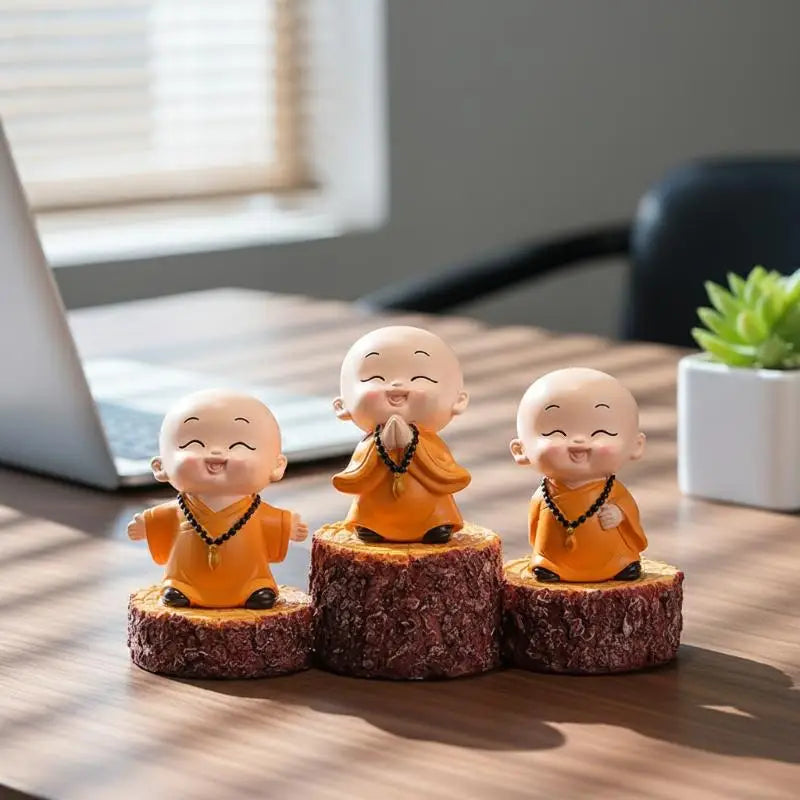 Mini Buddhas Statue Little Buddhists Monks Buddhism Figurine Zen Ornament Home Aquarium Tank Garden Yard Decoration