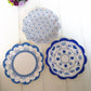 8pcs Chinese Blue White Porcelain Plate Party Decoration Plate Retro Wave Edge Plate Holiday Cake Plate Disposable Paper Plate