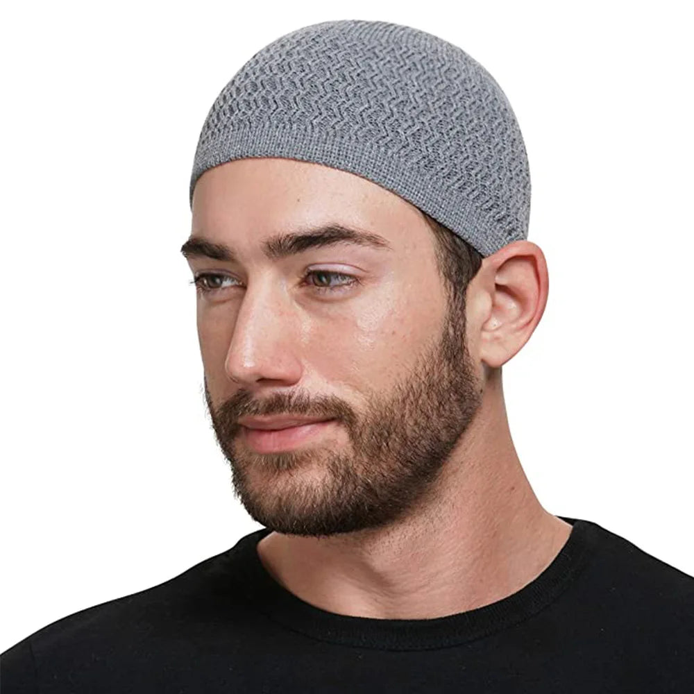 Unisex Knitted Beanies Cap for Islamic Ramadan Jewish Kippah Home Hat Winter Knitted Muslim Men Prayer Hats Men's Wrap Head Caps