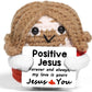 Funny Crochet Emotional Support Jesus Doll With Card Desktop Ornament Handmade Knitted Jesus Dolls Christmas Gifts Home Decor